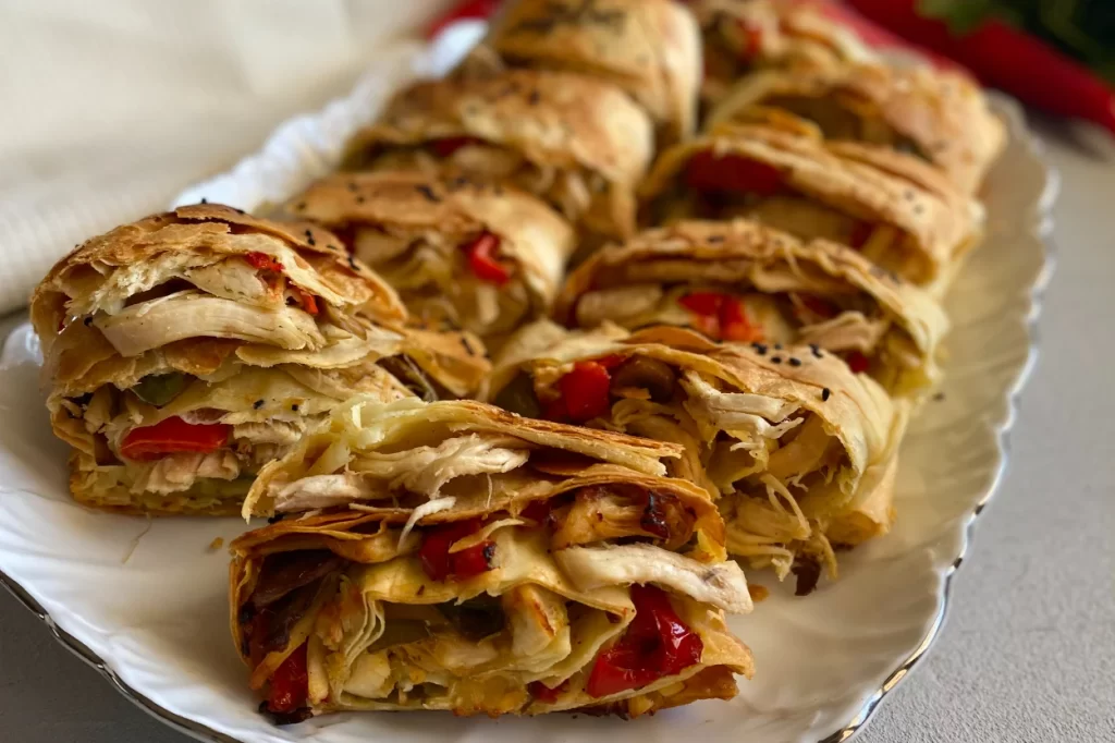 shrimp and ground chicken spring rolls